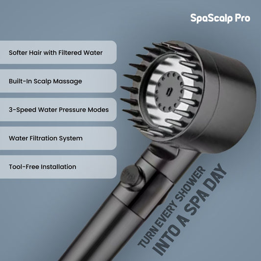 SpaScalp Pro - 3-Speed Shower Head with Scalp Massager